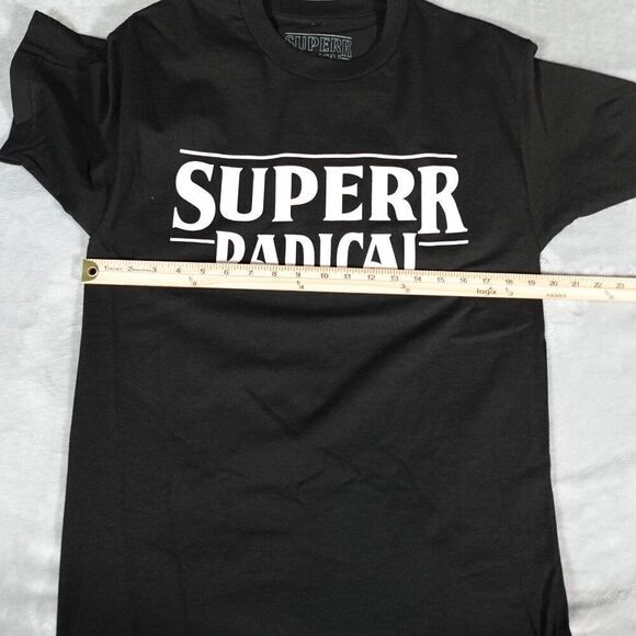 Superrradical Stranger Things Parody Glow In The Dark T Shirt Mens Medium Black - Picture 5 of 6